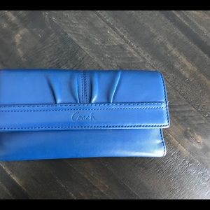 Coach leather tri-fold wallet w/ check book cover